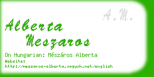 alberta meszaros business card